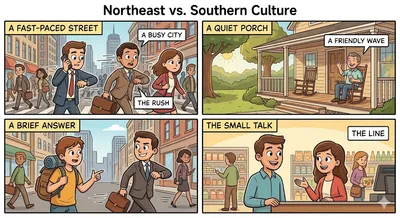 Northeast Rush vs. Southern Hospitality: Comparing American Cultures