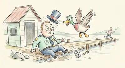 The Lucky Duck on the Dock